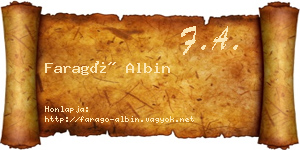 Faragó Albin névjegykártya